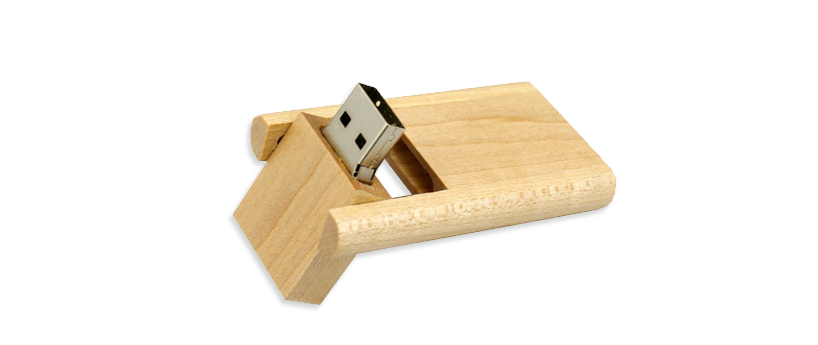 USB hout flip
